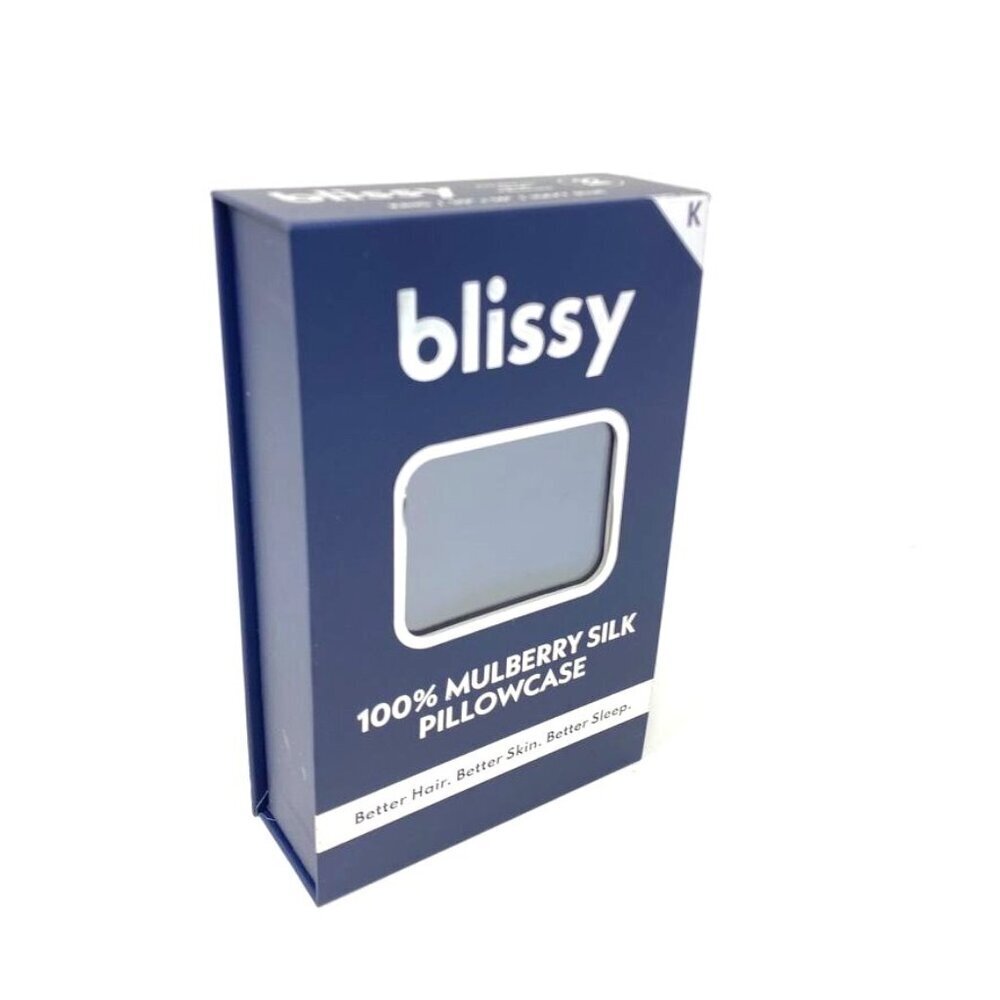 Blissy King 600 Thread Count Silk Pillowcase Navy Blue OR Blush Pink 20" x 36" - Picture 16 of 16